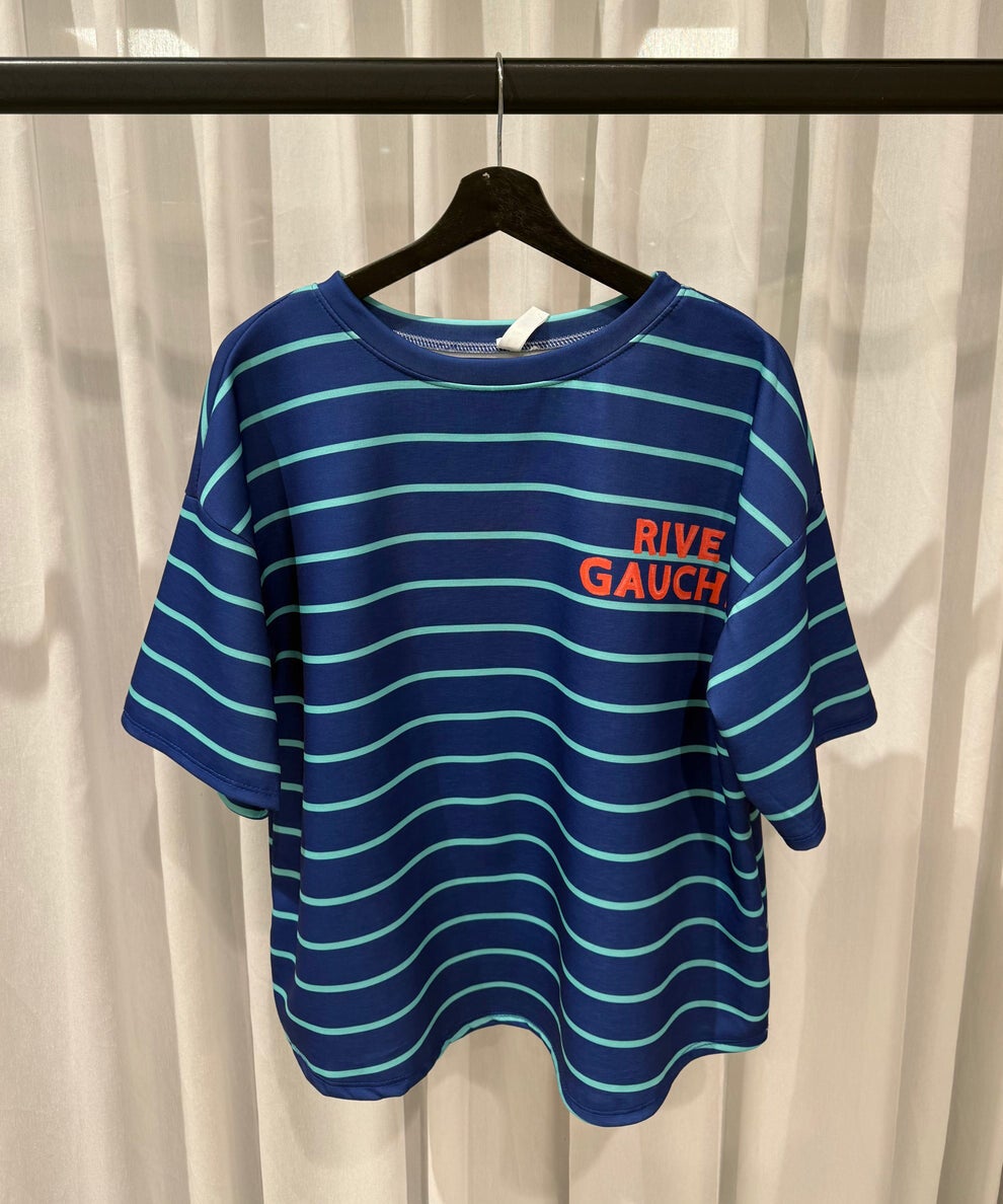 T-SHIRT RIVE GAUCHE - DONKERBLAUW