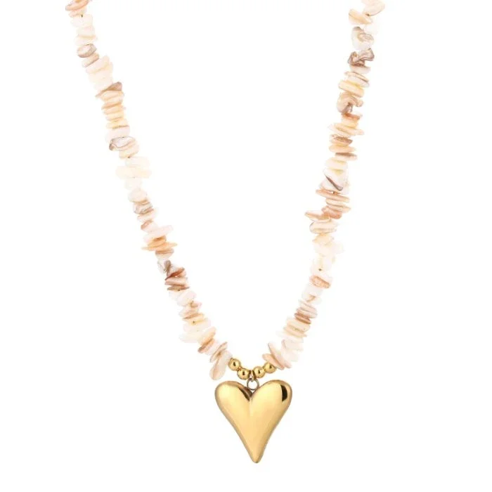 KETTING JE19006 - BEIGE/GOUD