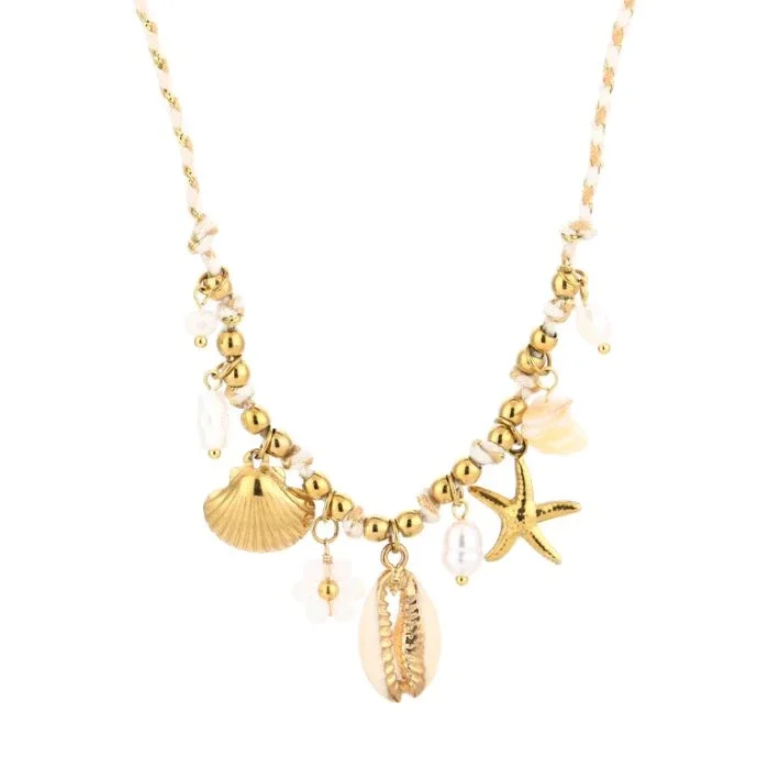 KETTING JE19036 - BEIGE/GOUD