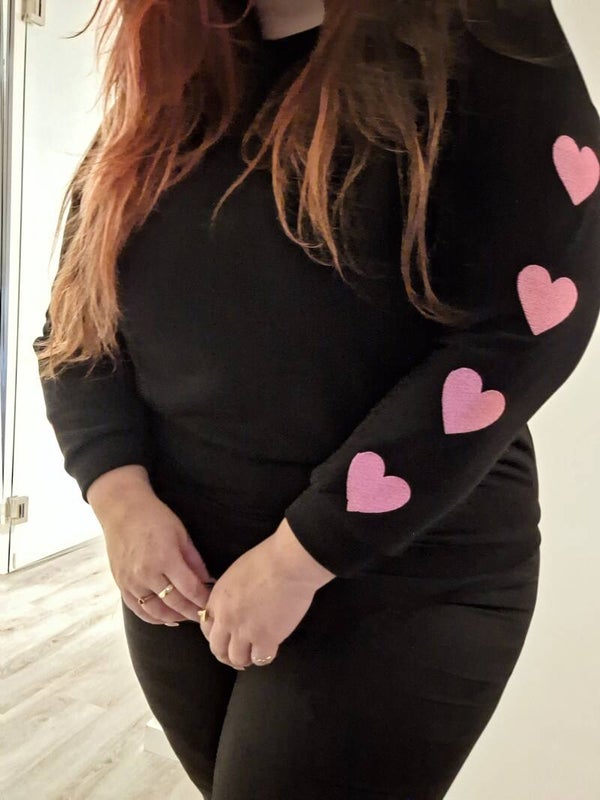 TRUI MET HARTJES - ZWART/ROZE
