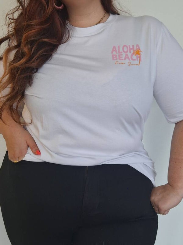 T-SHIRT ALOHA BEACH - WIT
