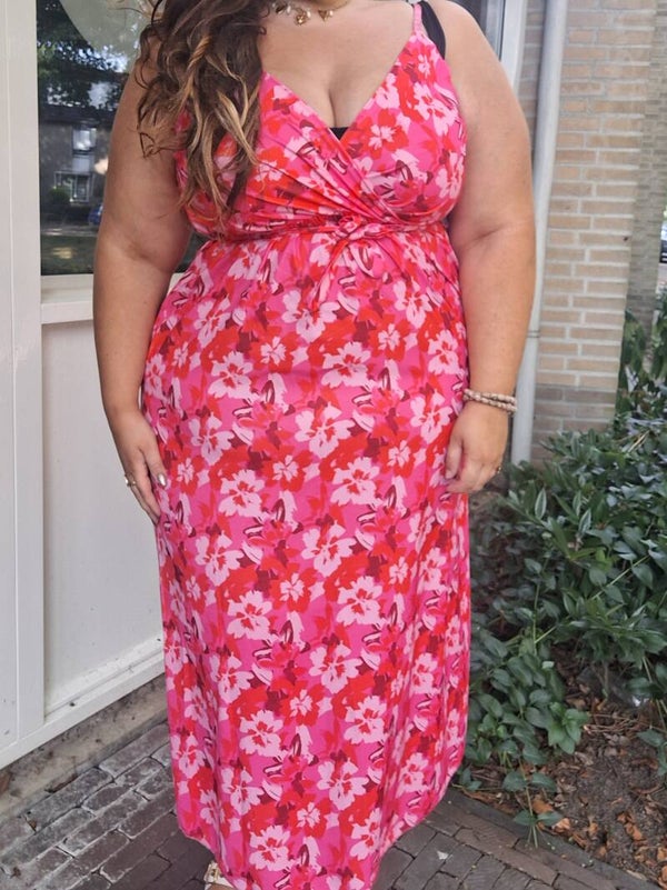 JURK MET BLOEMENPRINT - ROZE