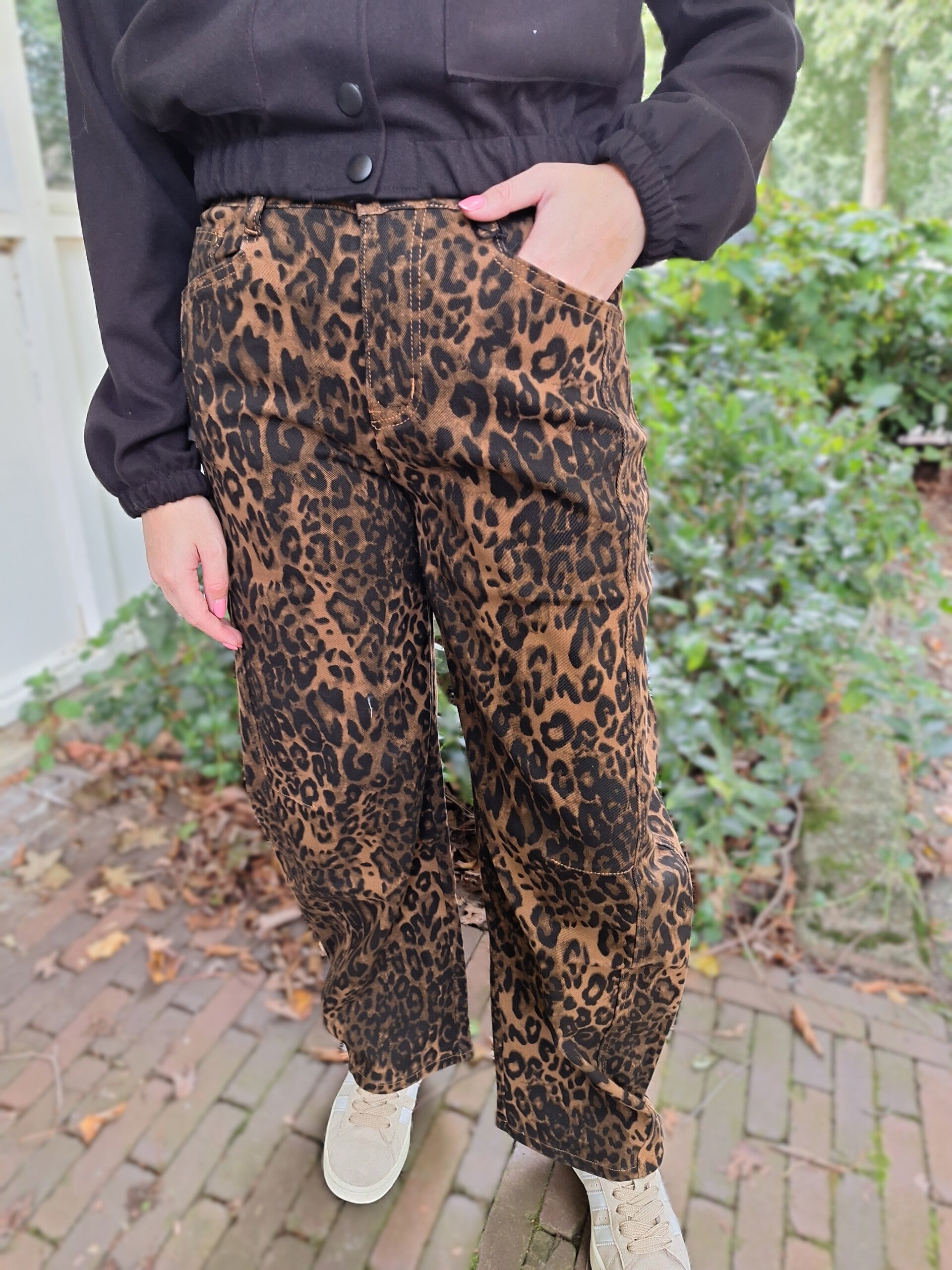 GEMMA RICCERI BARREL/BALLOON JEANS - PANTERPRINT
