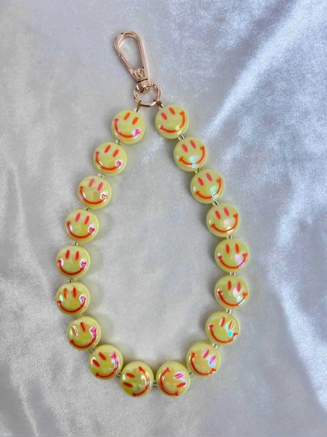 TELEFOONKOORD SMILEY - GEEL