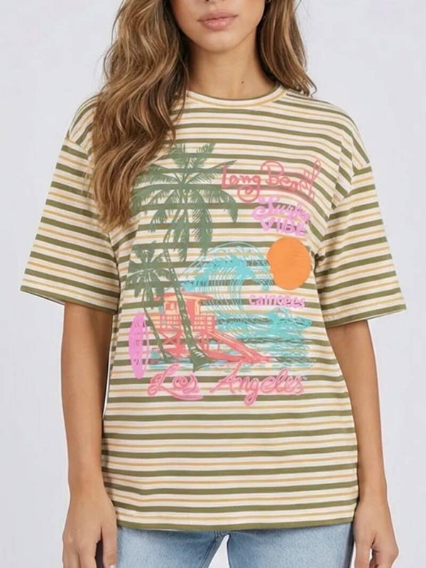 T-SHIRT LONG BEACH - BEIGE/KHAKI