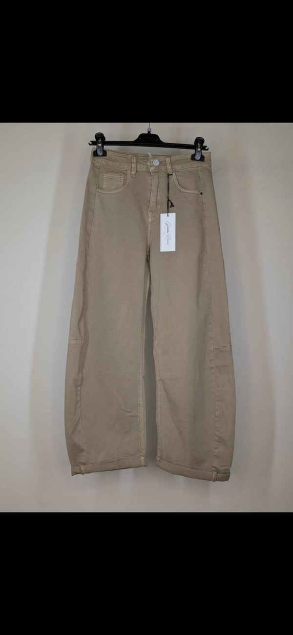 GEMMA RICCERI BARREL JEANS - BEIGE