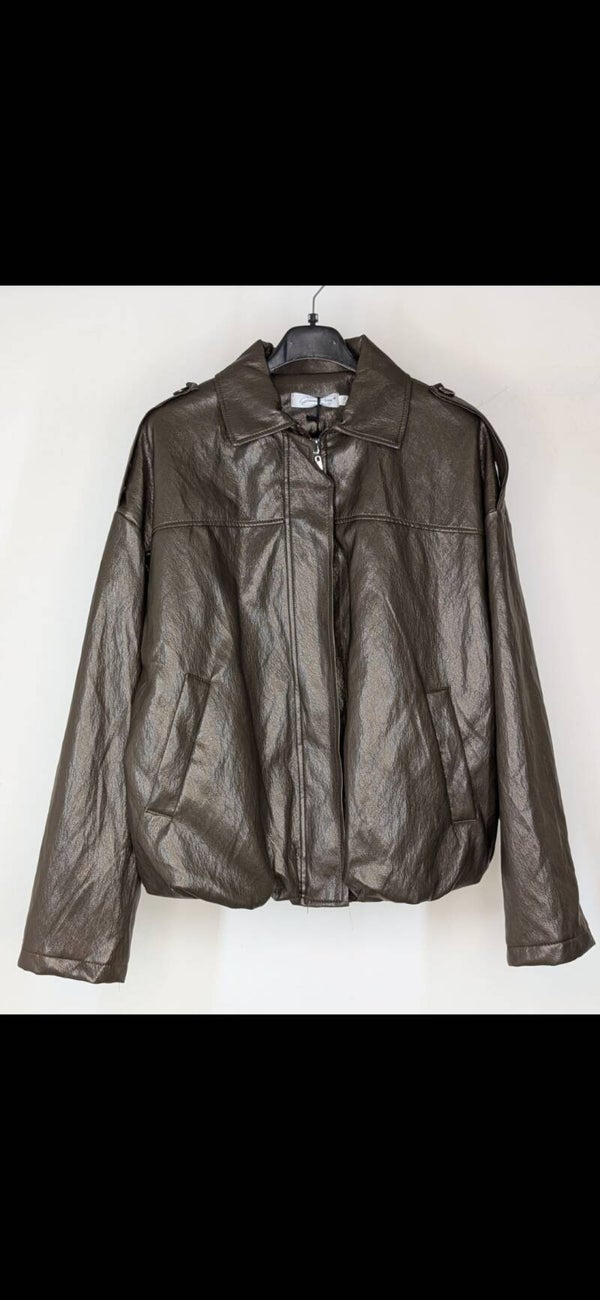 LEATHERLOOK JASJE - BRUIN