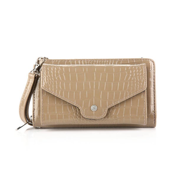 PORTEMONNEE TASJE CROCO - KHAKI