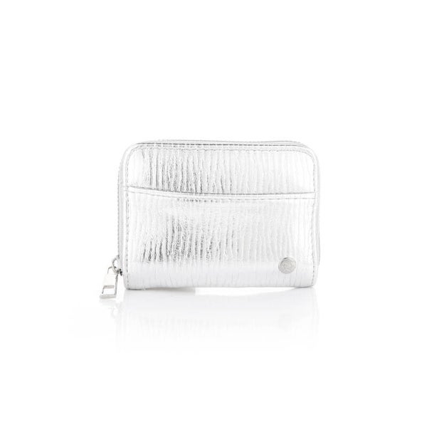 KLEINE PORTEMONNEE MET RITS - ZILVER
