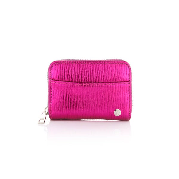 KLEINE PORTEMONNEE MET RITS - FUCHSIA