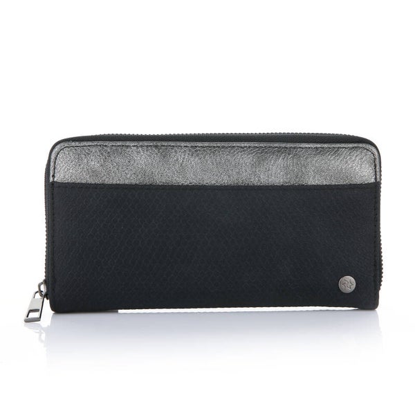 PORTEMONNEE MET METALLIC MOTIEF - ZWART