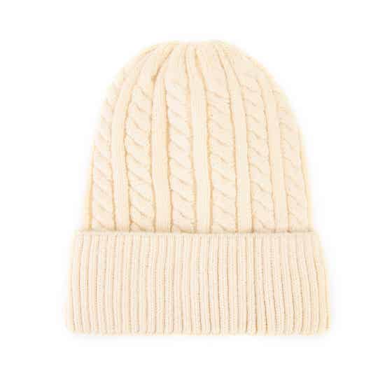 GEBREIDE BEANIE - CRÈME
