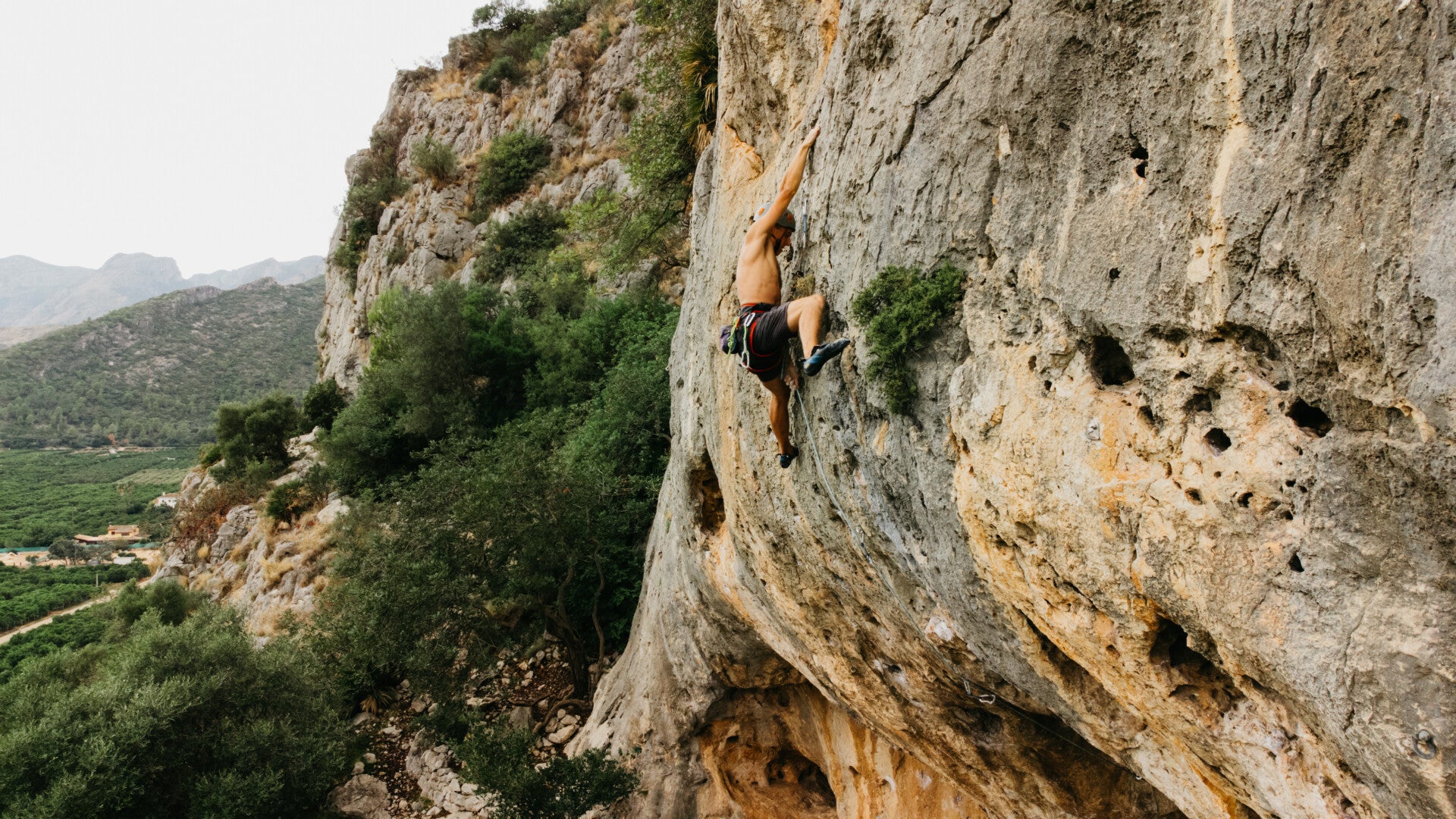Climber climbing a rock