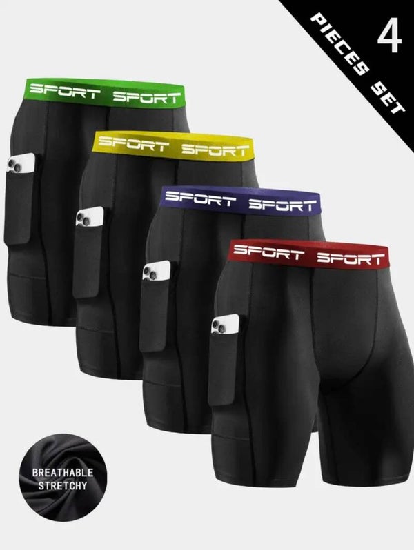 4Pcs Compression Shorts