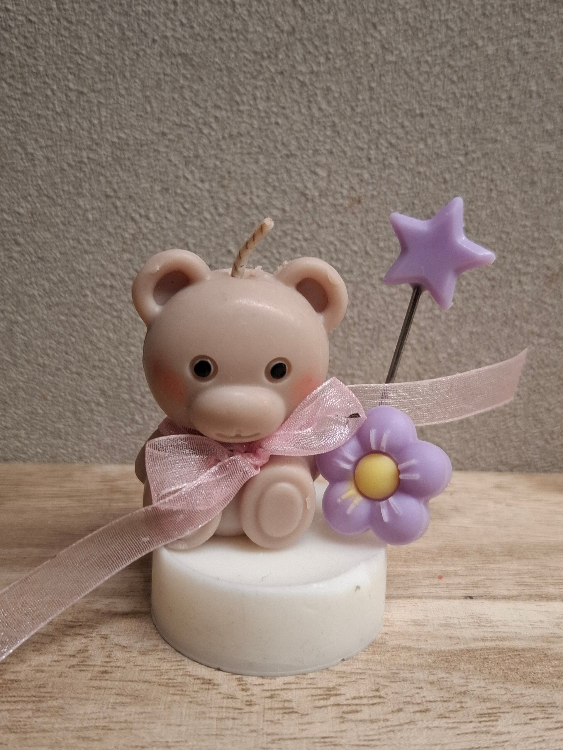 Beertje met ster op ronde of rechthoekige vorm