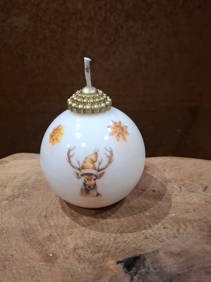 Kerstbal kaars hert