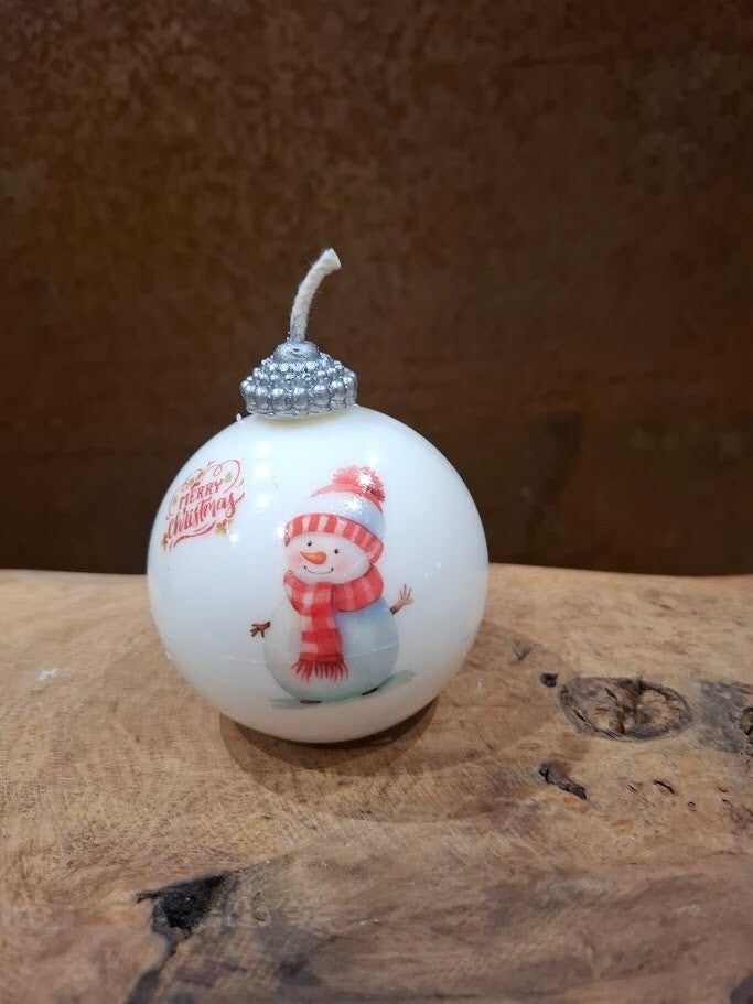 Kerstbal kaars Merry christmas