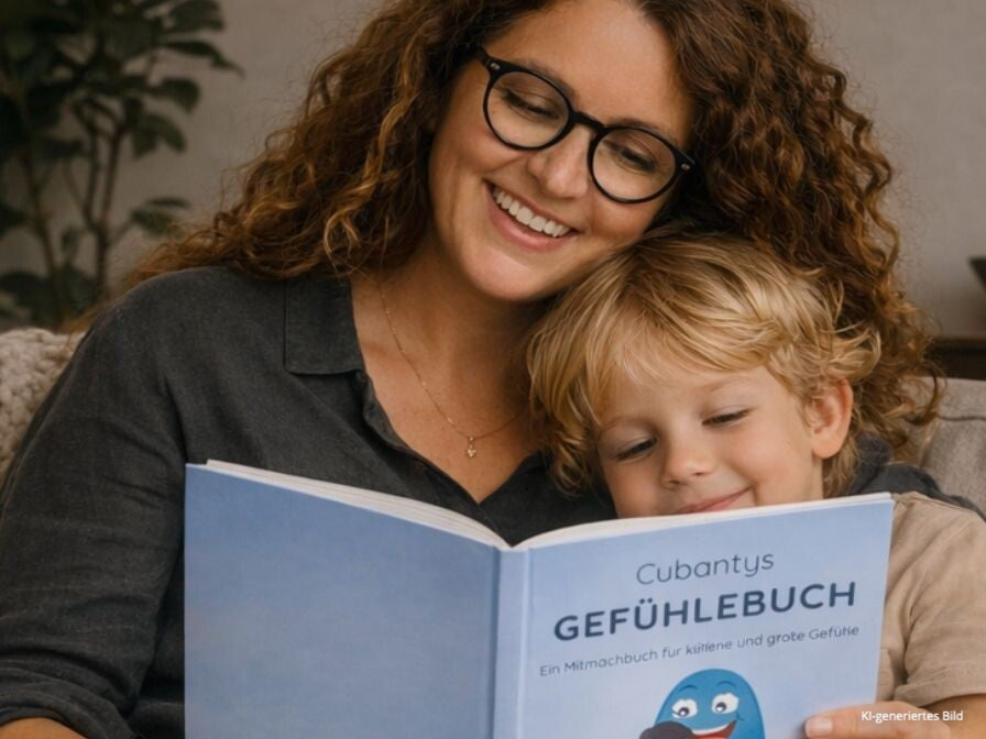 Oma liest ihrem Enkelkind eine Fantasiereise vor – entspannte Abendroutine für Familien