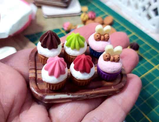 Puppen Muffins Set Puppen Food 1:6 Puppenhaus