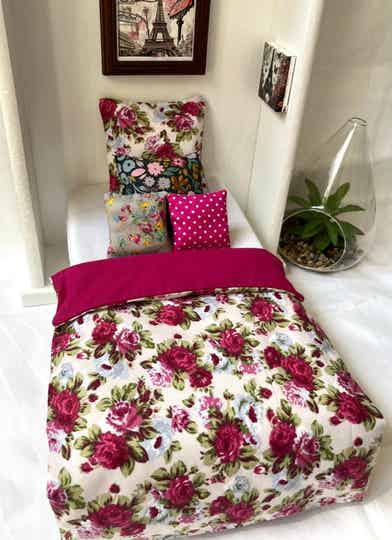 Puppen Bettwäsche Set 7x Teilige Set für Puppen 1:6