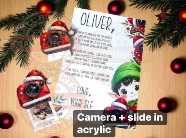 Elf camera decoration, sublimation