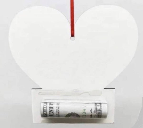 Sublimation money holders heart shape