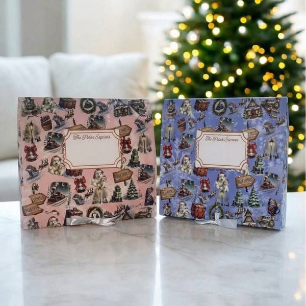 polar bear box pink and blue designs