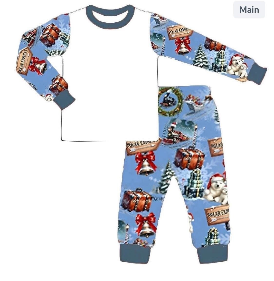Blue polar pyjamas and rompers