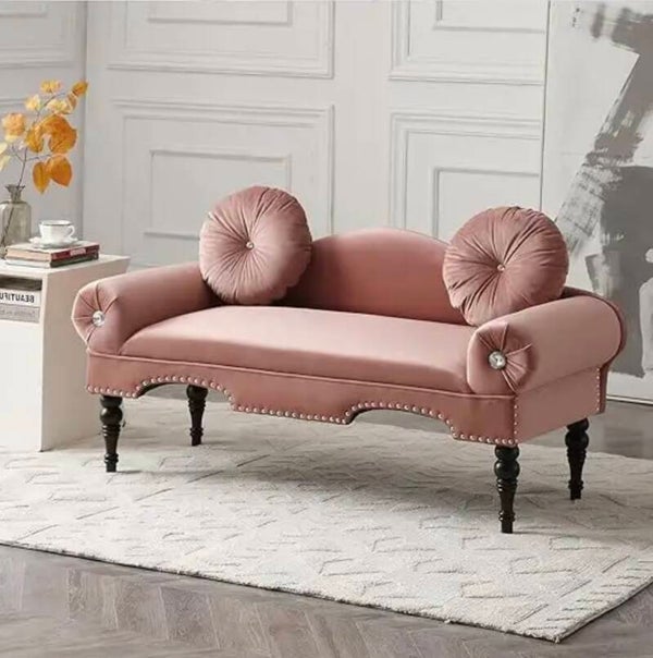 Sofas for Home Furniture Velvet Upholstered 2 Seater Couch with Rounded Arms and Tufted Back Sofa
