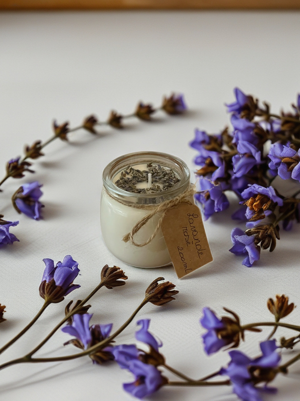 Bougie lavande rosé