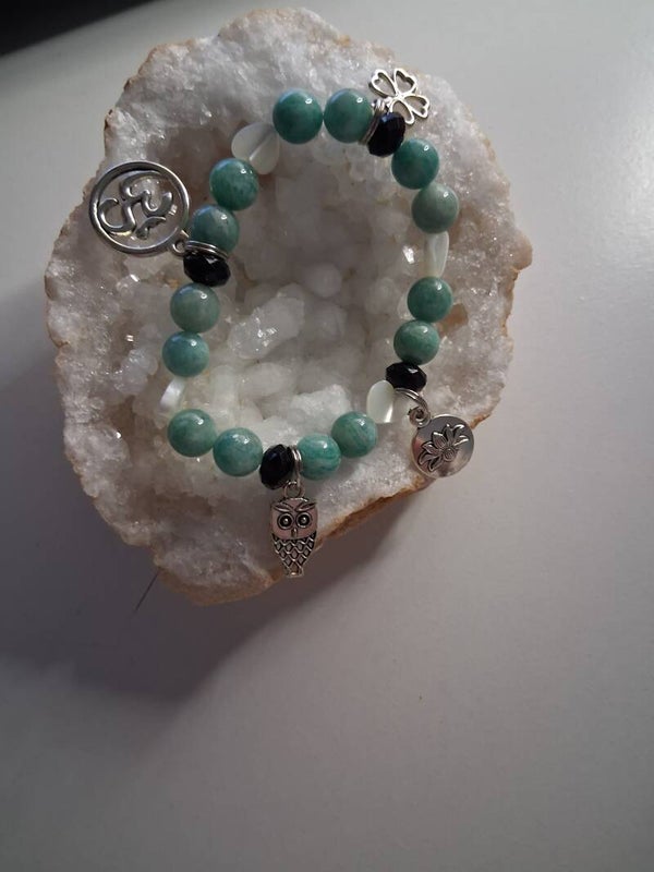 Bracelet Amazonite, Nacre et Thomas Sabo, pensées négatives, énergisant