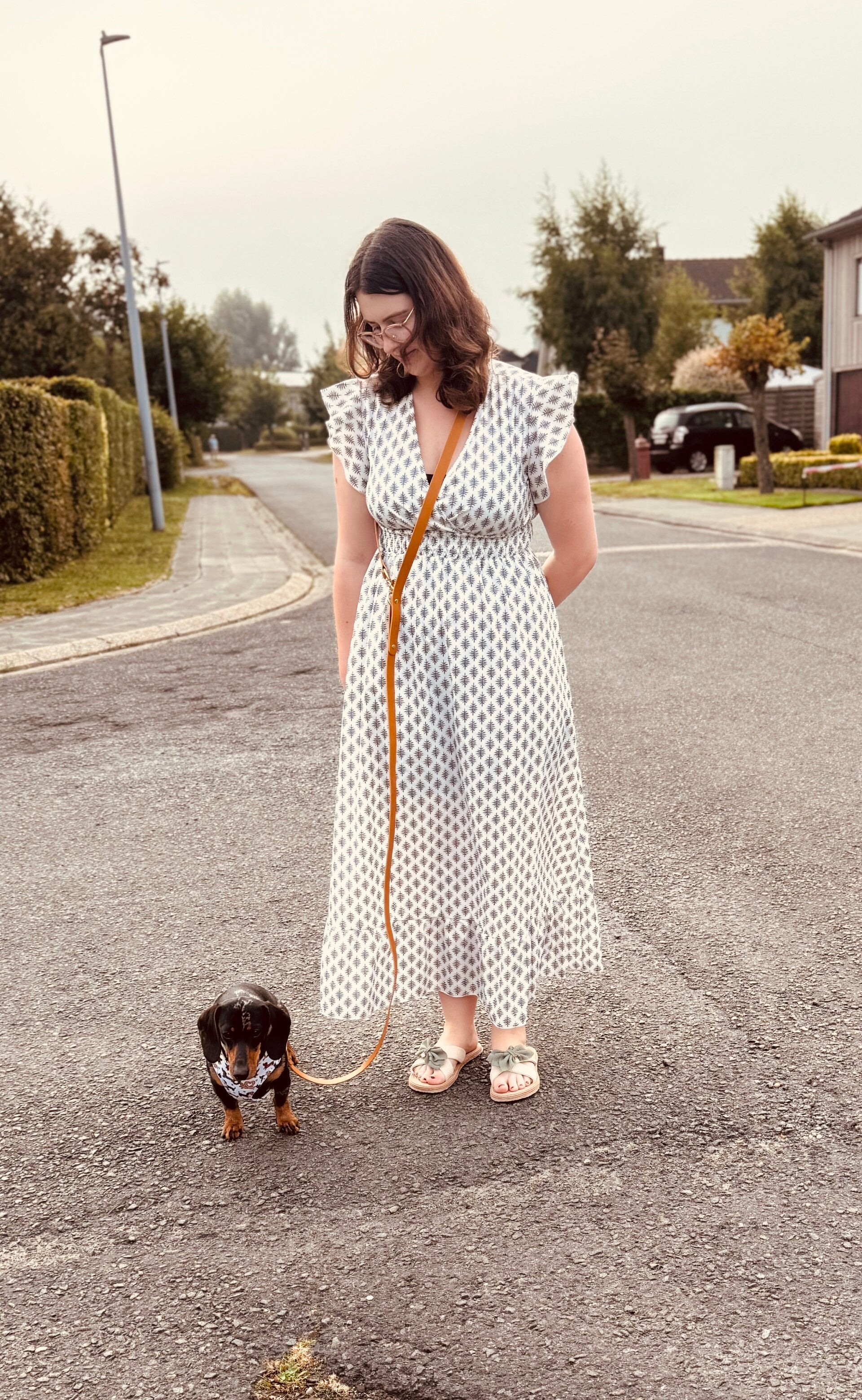 Handsfree lederen hondenriem