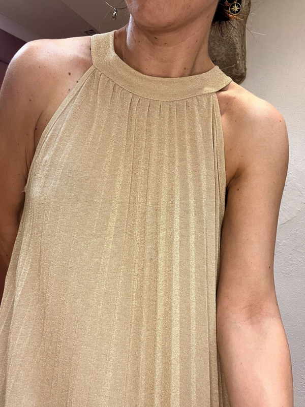 Robe pailletée BETTY beige