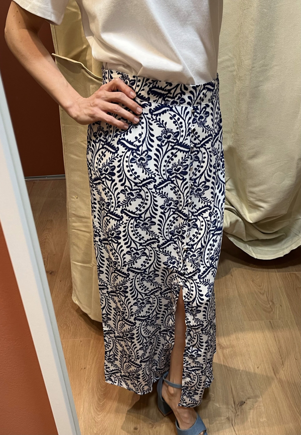 Jupe bleue et blanche ÉLÉONORE