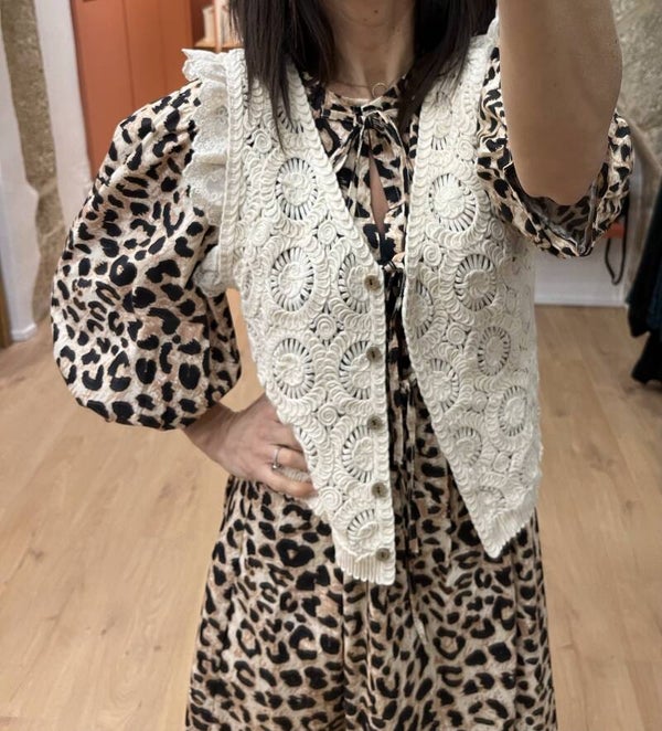 Gilet sans manches macramé MILO