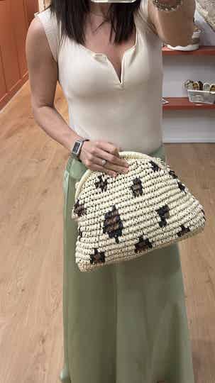 Pochette tressée léopard JIMMY