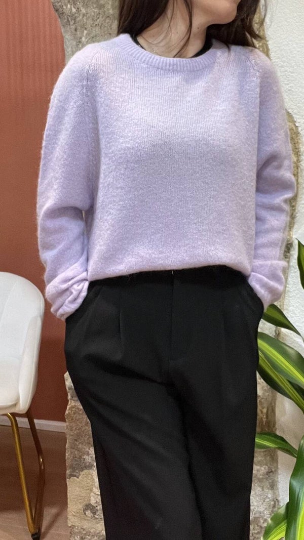 Pull col rond RUBEN lilas