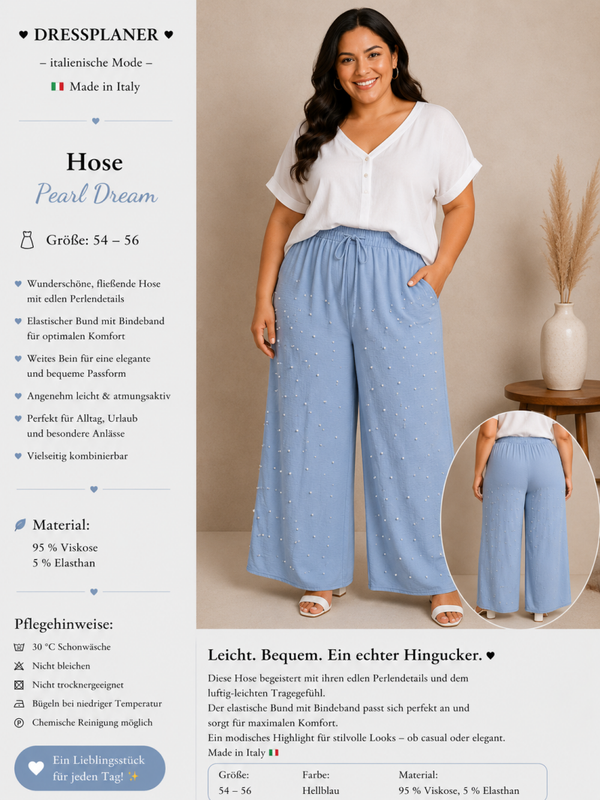 Hose „Pearl Dream“ –  Himmelblau in Größe 54-56