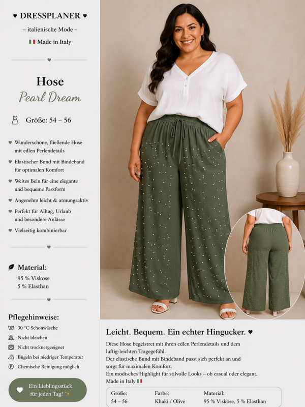 Hose „Pearl Dream“ –  Khaki in Größe 54-56