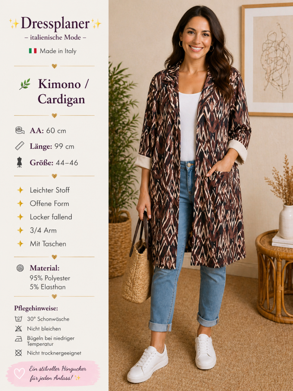 Kimono / Cardigan im modernen Ethno-Design - Größe: 44–46
