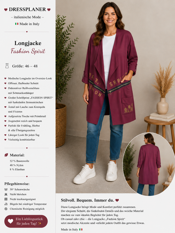 Longjacke „Fashion Spirit“ in Größe 46-48