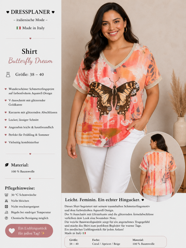 Shirt „Butterfly Dream“ in Größe 38-40