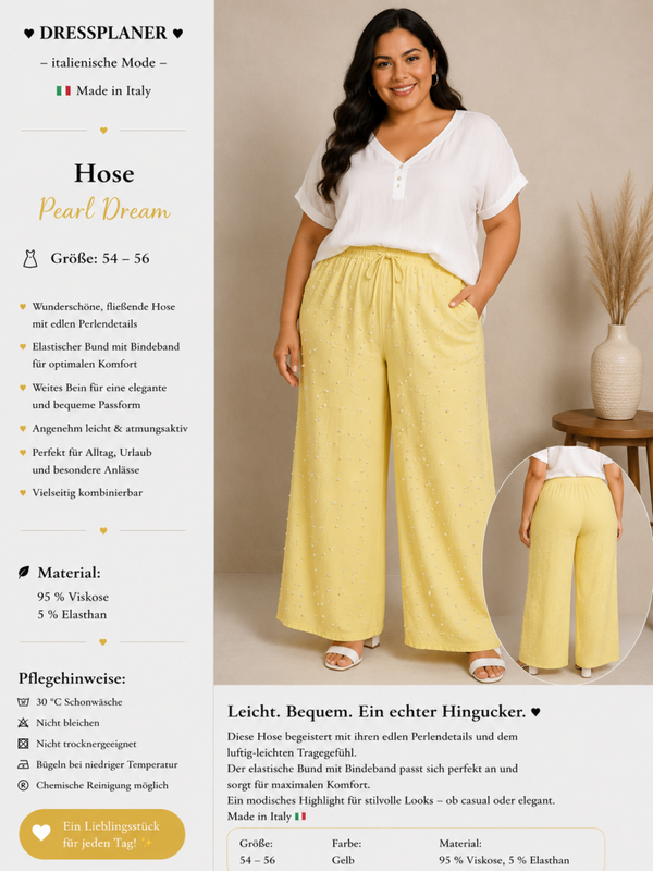 Hose „Pearl Dream“ – Sonnengelb in Größe 54-56