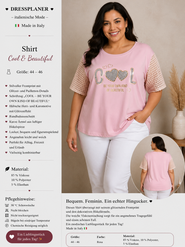Shirt „Cool & Beautiful“ in Größe 44-46