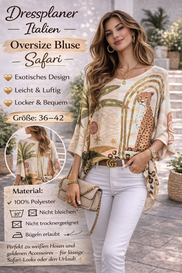 Dressplaner Italien – Oversize Bluse Safari in Größe 36-42