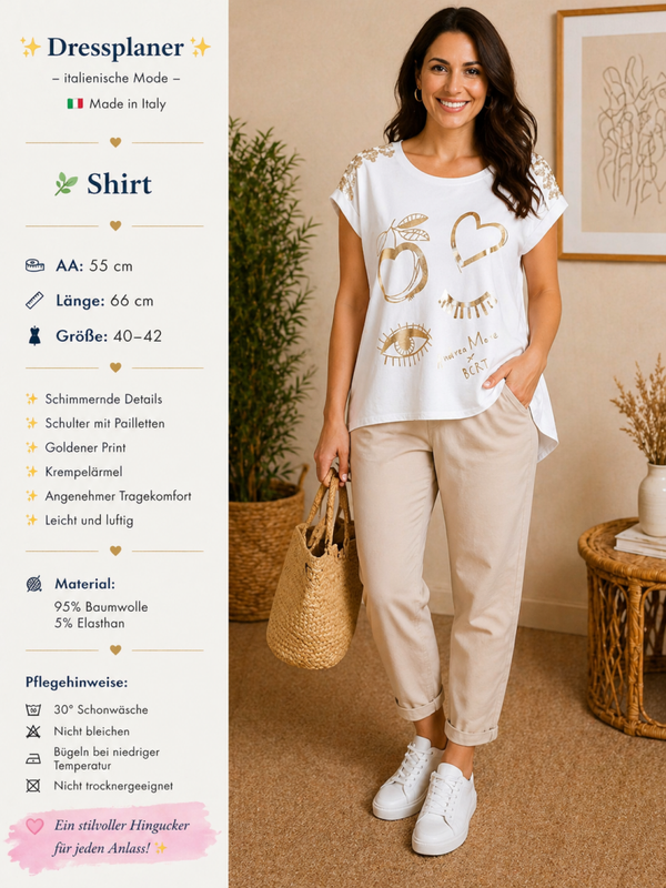 Shirt kombination aus schlichter Eleganz und modernen Details -  Größe: 40–42