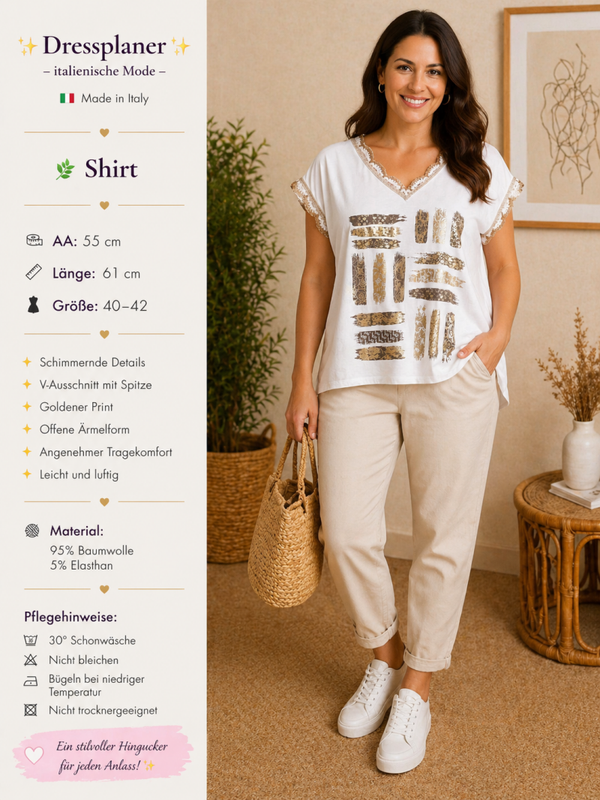 Shirt mit edlen Design - Größe: 40–42