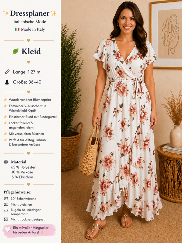 Wunderschönes Kleid in Wickelkleid-Optik - Größe: 36–40
