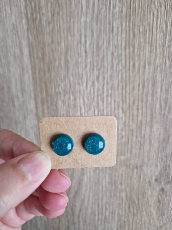 Knopje galaxygroen met glitters