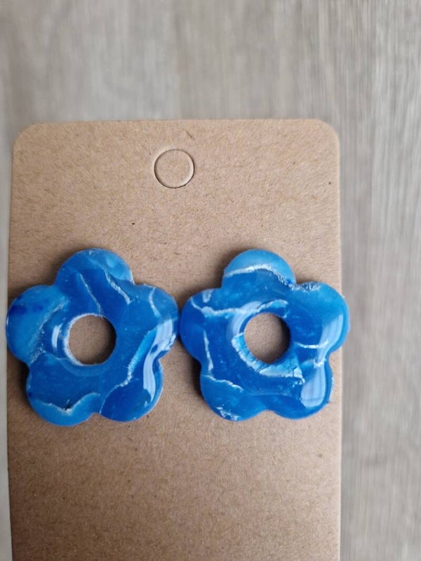 Bloem blauw gemarmerd 2